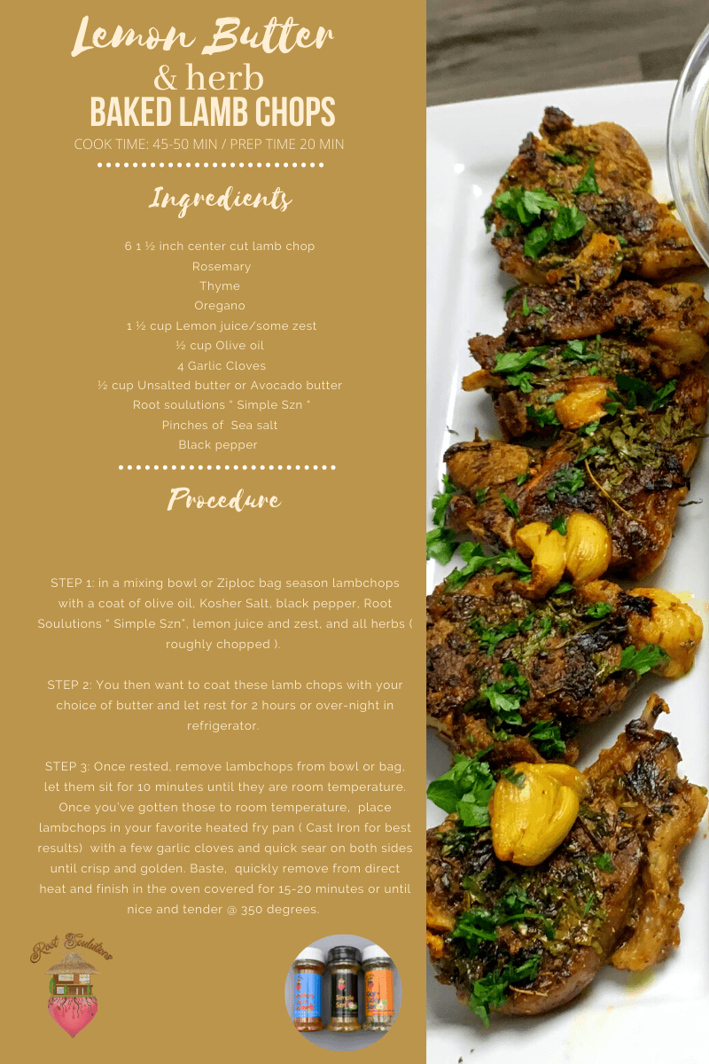 Lemon Butter & Herb Baked Lamb Chops