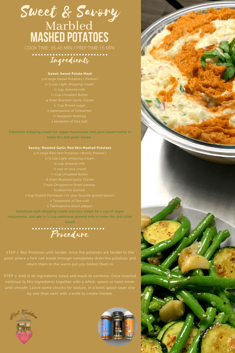 Sweet & Savory Marbled Mashed Potatoes