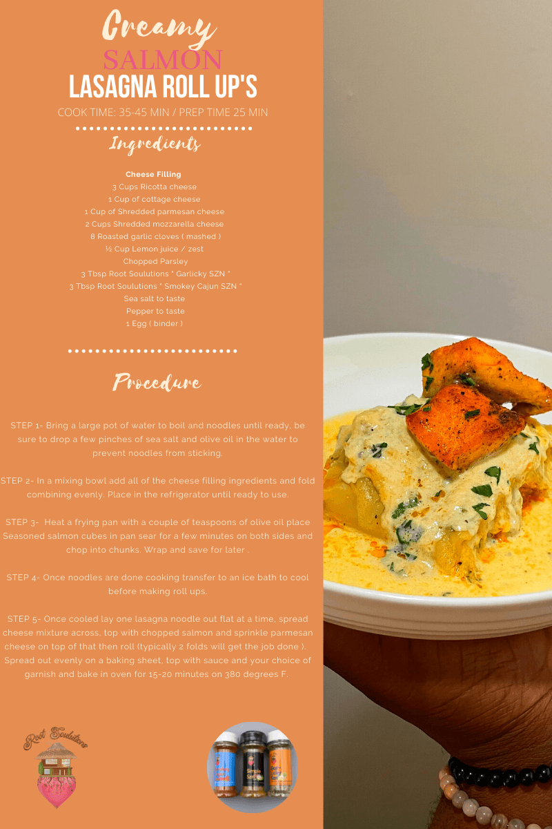 Creamy Salmon Lasagna Roll Ups